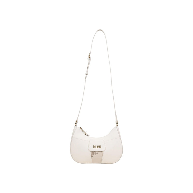 Sac Épaule Beige à Motifs Alviero Martini Prima Classe avec Fermeture Éclair