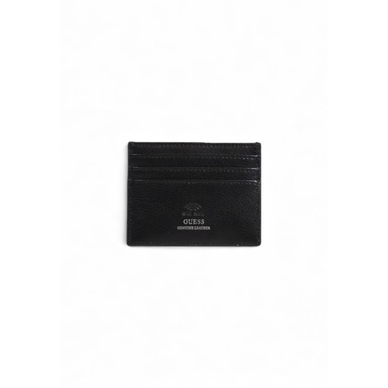 Guess Portefeuille en cuir noir pour hommes avec poches intérieures