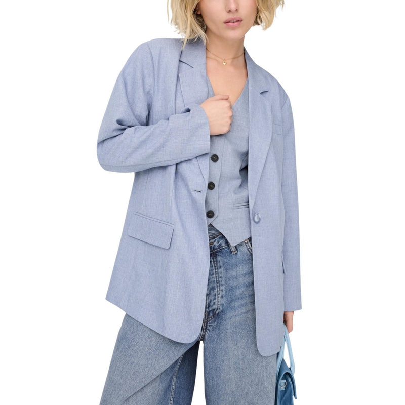 Veste Femme Bleu Clair avec Boutons Devant et Poches