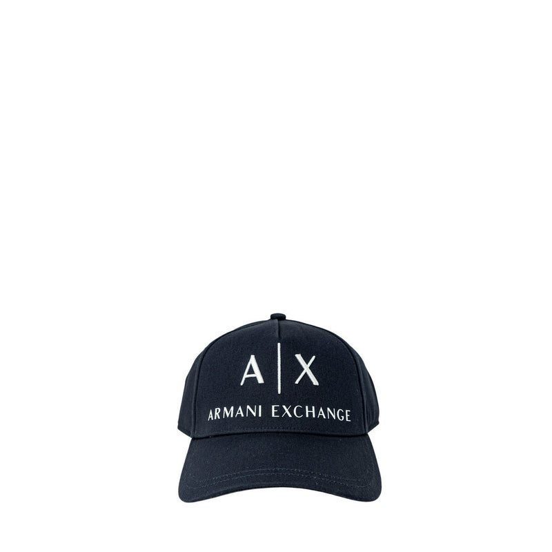 Armani Exchange Casquette en coton bleu avec boucle