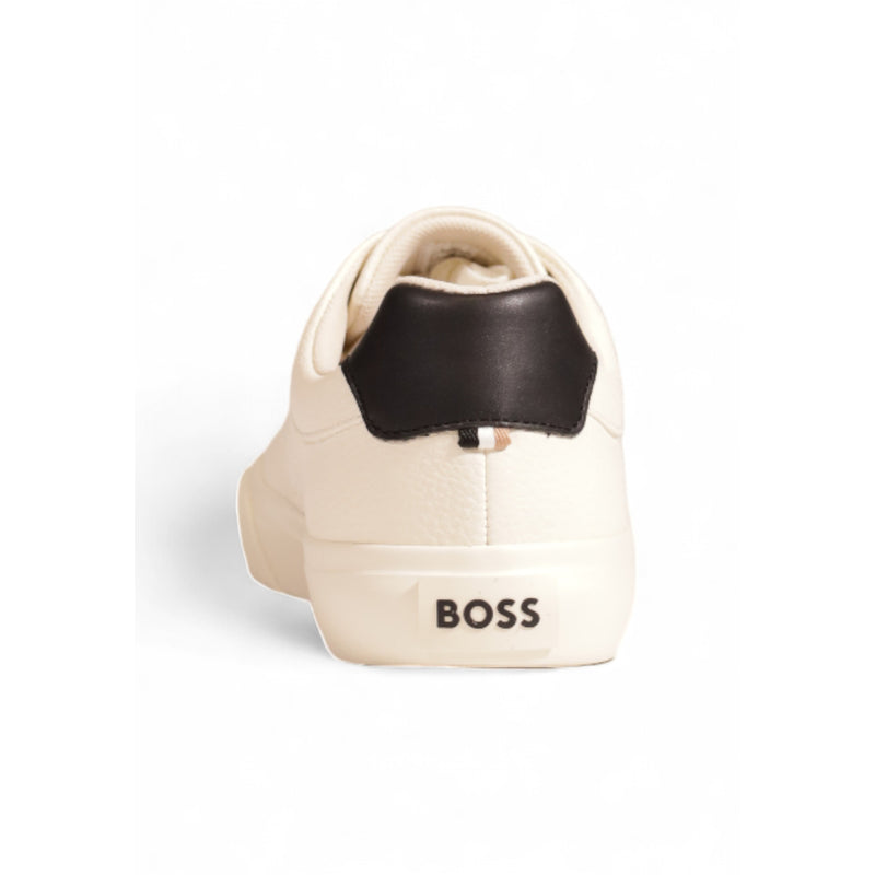 Boss White Leather Sneakers for Men Fall Winter Collection