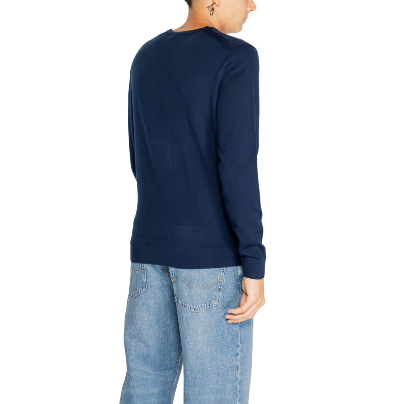 Pull à col rond en laine bleue Calvin Klein pour hommes
