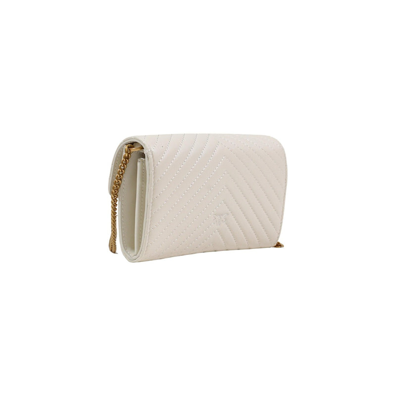Sac à épaule en cuir blanc avec poche intérieure par Pinko
