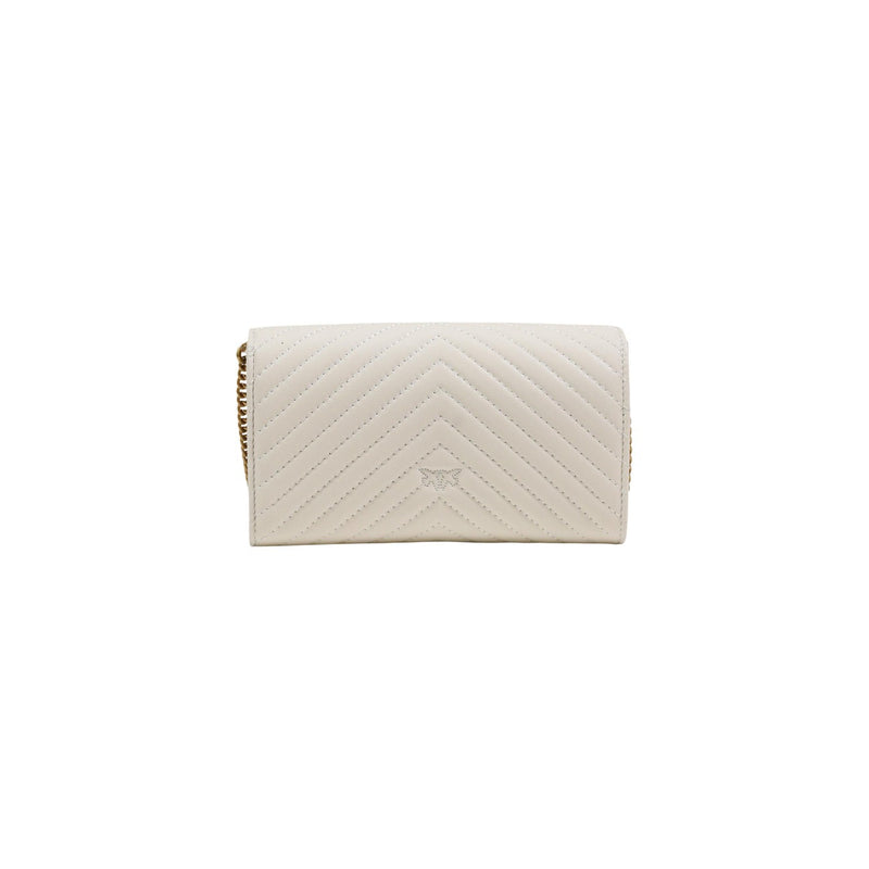 Sac à épaule en cuir blanc avec poche intérieure par Pinko