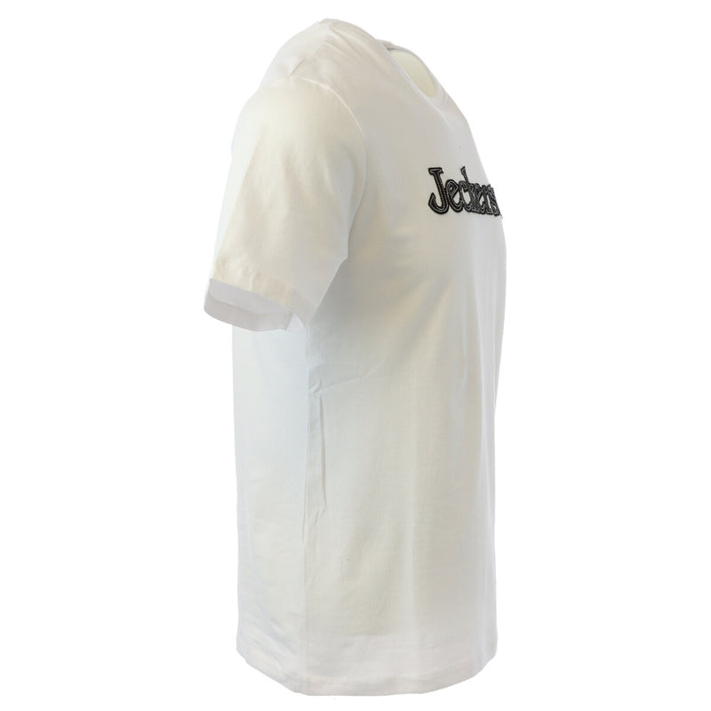 Jeckerson Men's Slim Fit White T-Shirt with Print