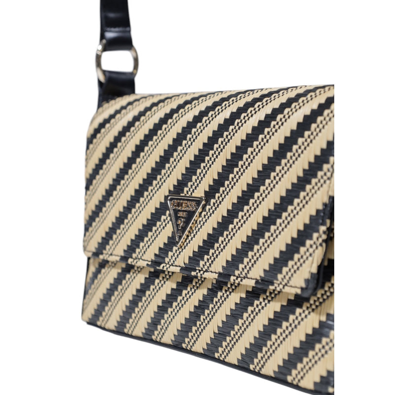 Sac à bandoulière tissé rayé avec accents noirs