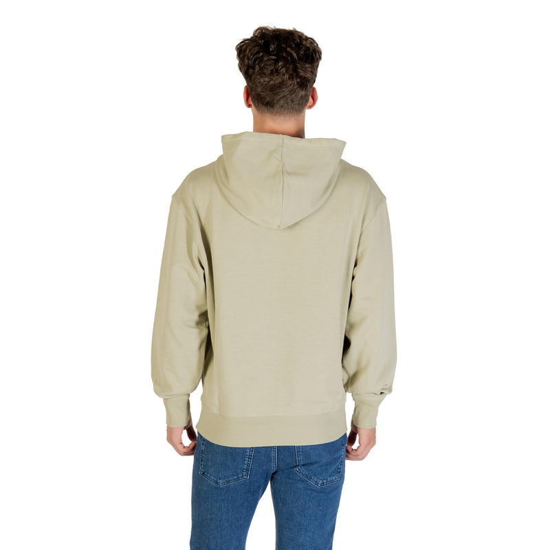 Boss Men Sweatshirt à capuche en coton vert avec poches avant
