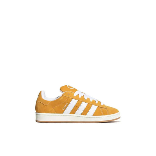 Yellow Adidas Campus sneaker displayed in a product listing