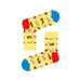 Yellow socks featuring a sunglasses and lightning bolt pattern for stylish footwear