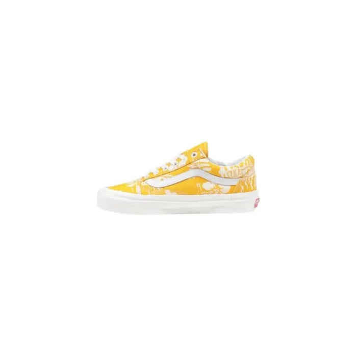 Yellow and white floral Vans sneakers for women showcasing stylish floral design